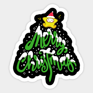 Merry Christmas Tree Sticker